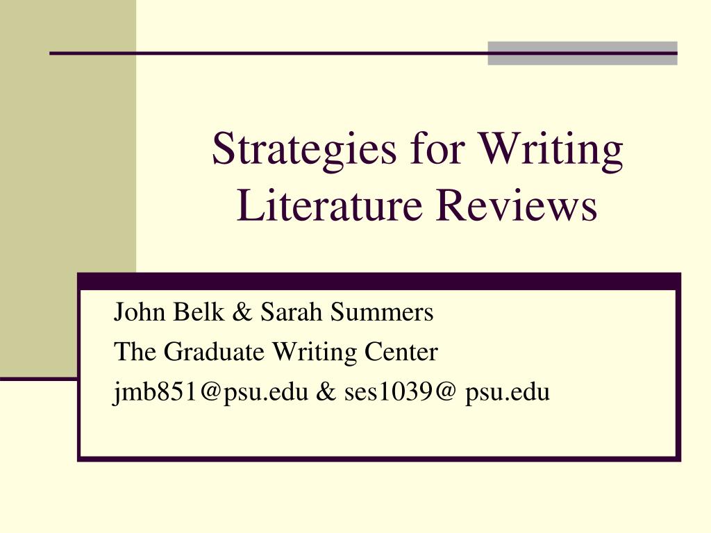 strategies for writing literature review